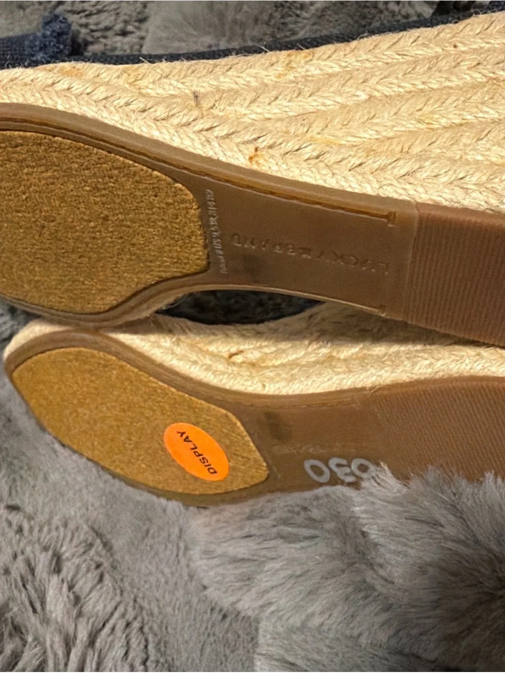 Lucky Brand Navy Frayed Espadrille Wedge Sandals